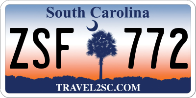 SC license plate ZSF772
