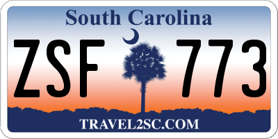 SC license plate ZSF773