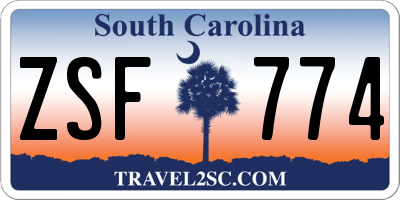 SC license plate ZSF774