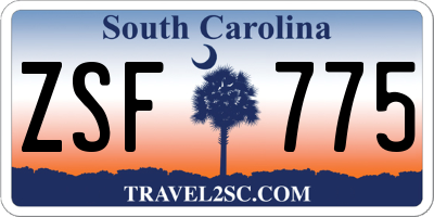 SC license plate ZSF775