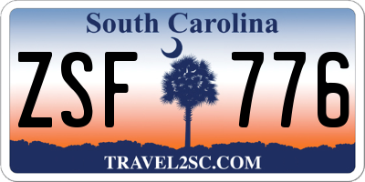 SC license plate ZSF776