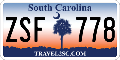 SC license plate ZSF778