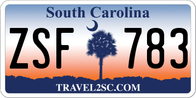 SC license plate ZSF783