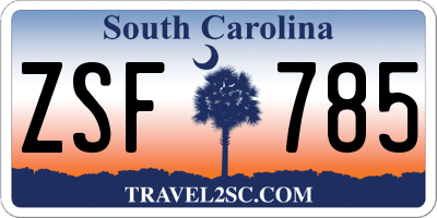 SC license plate ZSF785