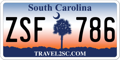 SC license plate ZSF786