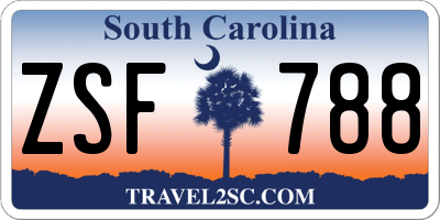 SC license plate ZSF788