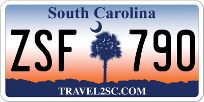 SC license plate ZSF790