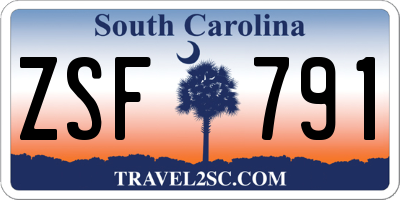 SC license plate ZSF791
