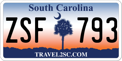 SC license plate ZSF793