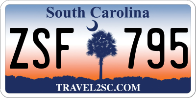 SC license plate ZSF795