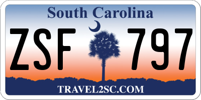 SC license plate ZSF797