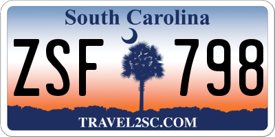 SC license plate ZSF798