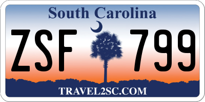 SC license plate ZSF799