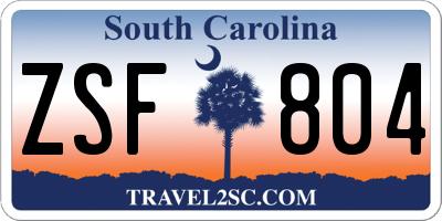 SC license plate ZSF804