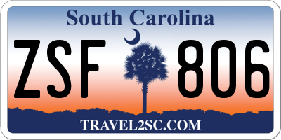 SC license plate ZSF806