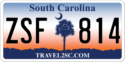 SC license plate ZSF814