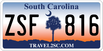 SC license plate ZSF816