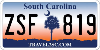SC license plate ZSF819