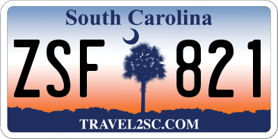 SC license plate ZSF821