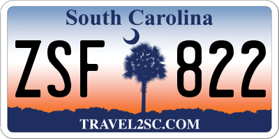 SC license plate ZSF822