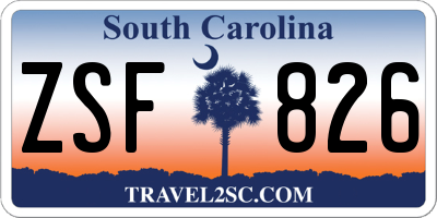 SC license plate ZSF826