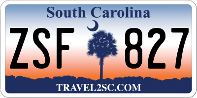 SC license plate ZSF827