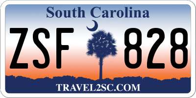 SC license plate ZSF828