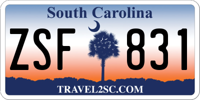SC license plate ZSF831