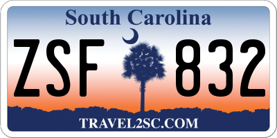 SC license plate ZSF832