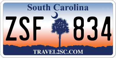 SC license plate ZSF834