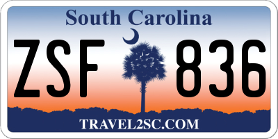 SC license plate ZSF836