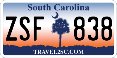 SC license plate ZSF838
