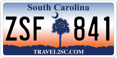 SC license plate ZSF841