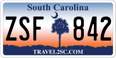 SC license plate ZSF842
