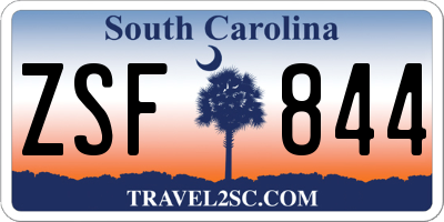 SC license plate ZSF844