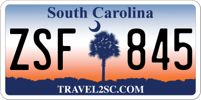 SC license plate ZSF845
