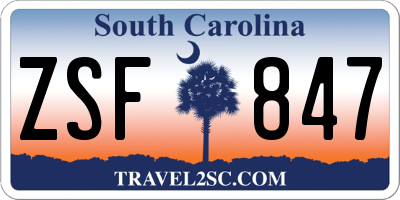 SC license plate ZSF847