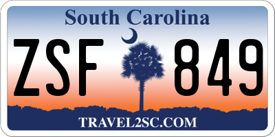 SC license plate ZSF849
