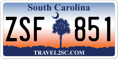 SC license plate ZSF851