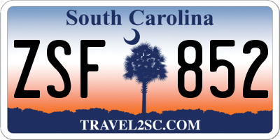 SC license plate ZSF852