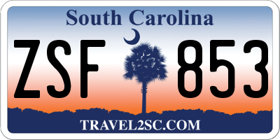 SC license plate ZSF853