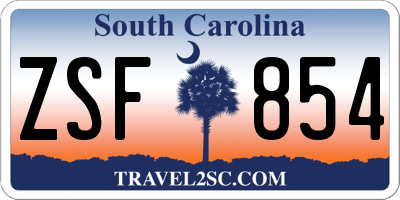 SC license plate ZSF854