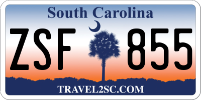 SC license plate ZSF855
