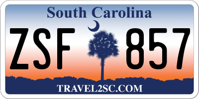 SC license plate ZSF857