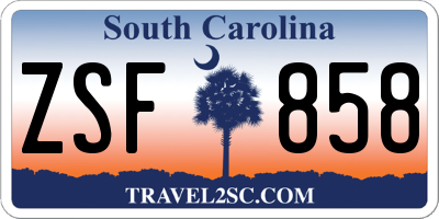 SC license plate ZSF858