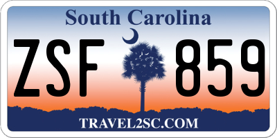 SC license plate ZSF859