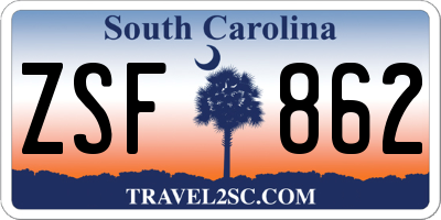 SC license plate ZSF862