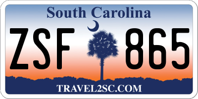 SC license plate ZSF865