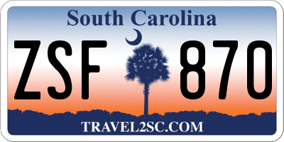 SC license plate ZSF870