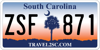 SC license plate ZSF871